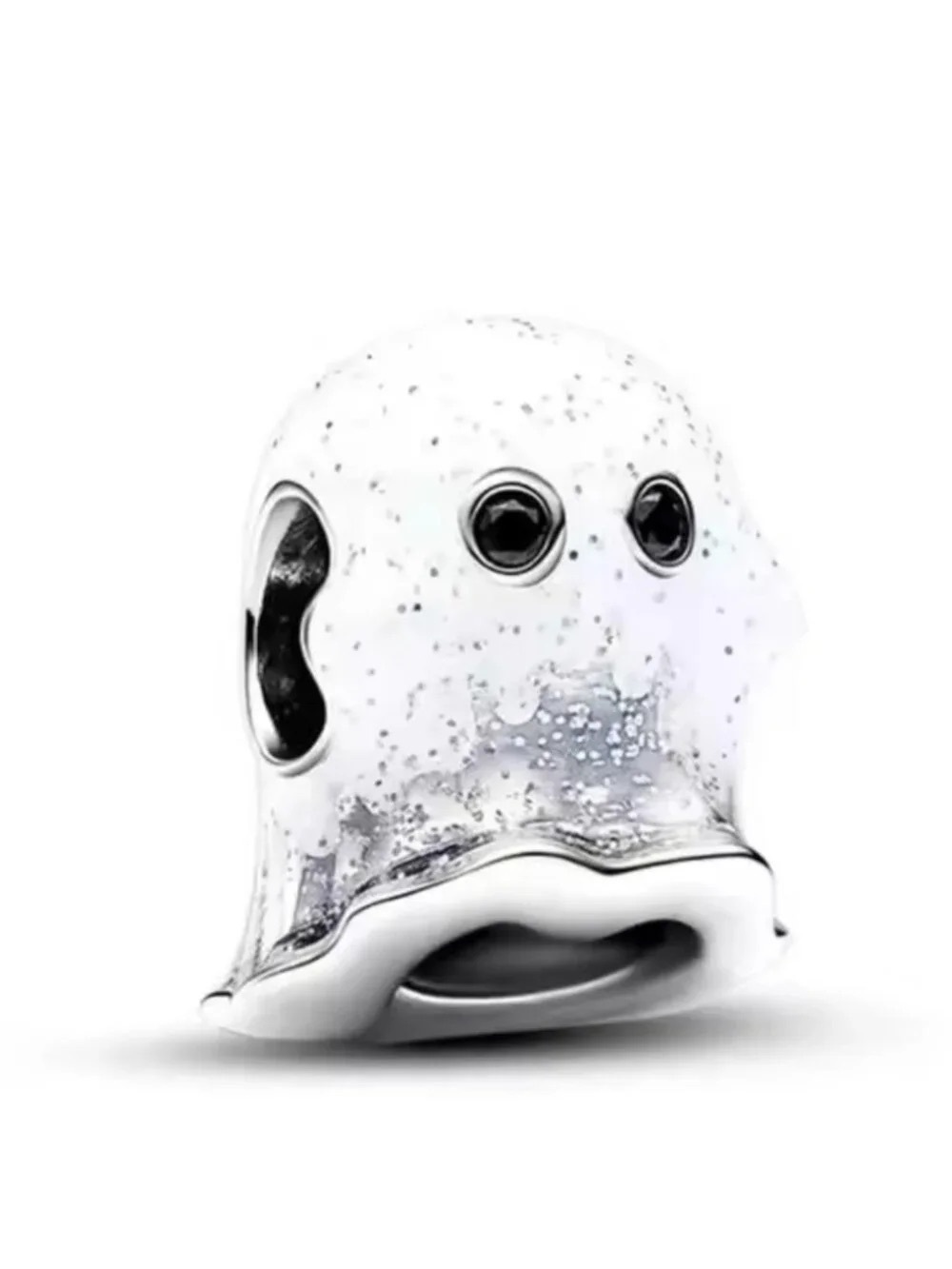 Pandora Clear Glitter Ghost Charm in Silver
